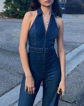 Scorpius Jeans-Overall mit Reißverschluss